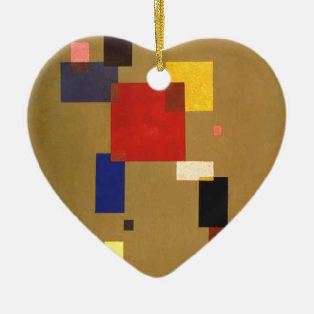 Ornamento De Cerâmica Kandinsky Treze Retângulos Abstrato Painting (Frente)