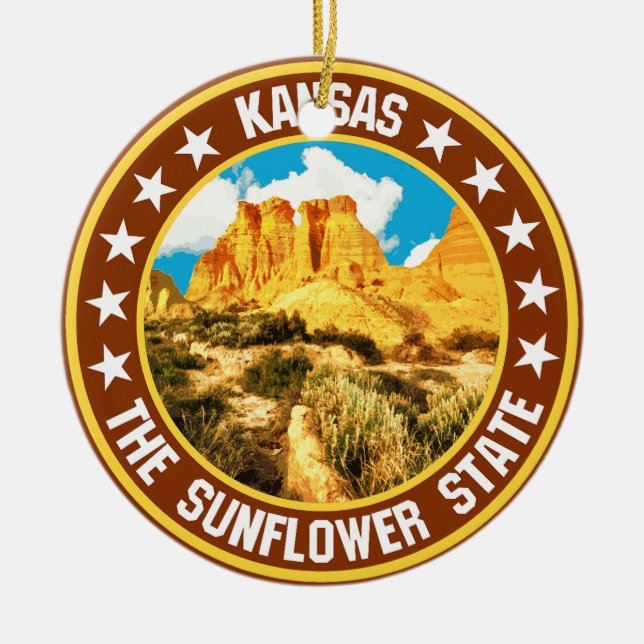 Ornamento De Cerâmica Kansas (Frente)