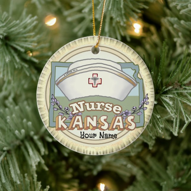 Ornamento De Cerâmica Kansas Nurse (Árvore)