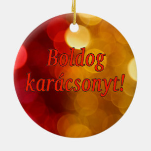 Ornamento De Cerâmica Karácsonyt de Boldog! Feliz Natal no rf húngaro