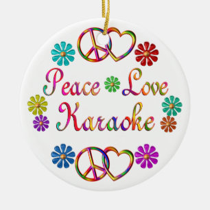 ORNAMENTO DE CERÂMICA KARAOKE DO AMOR DA PAZ
