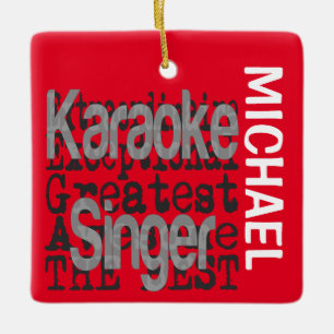 Ornamento De Cerâmica Karaoke Singer Extraordinaire CUSTOM