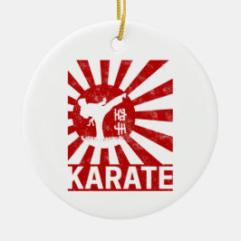 Ornamento De Cerâmica Karate Martial Arts com Design japonês Vintage