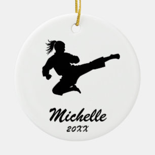 Ornamento De Cerâmica Karate / Taekwondo / judo Natal personalizado