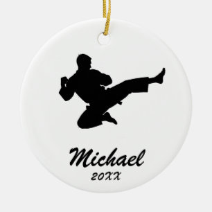 Ornamento De Cerâmica Karate / Taekwondo / judo Natal personalizado