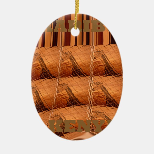 Ornamento De Cerâmica Karibu Giraffe Hakuna Matata Chic Art Col (Frente)