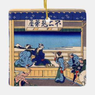Ornamento De Cerâmica Katsushika Hokusai - Yoshida no Tokaido