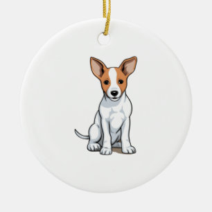 Ornamento De Cerâmica Kawaii Basenji Puppy