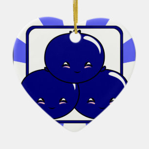 Ornamento De Cerâmica Kawaii Blueberry Basket (Boy)