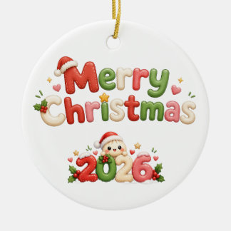 Ornamento De Cerâmica Kawaii Feliz Natal