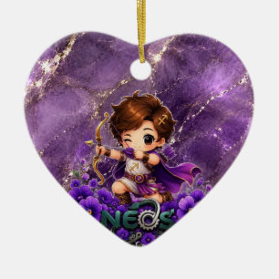 Ornamento De Cerâmica Kawaii Neos Zodíaco Sagitário