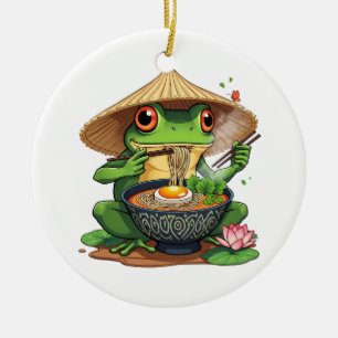 Ornamento De Cerâmica Kawaii - Noodles de Sapo estético japonês