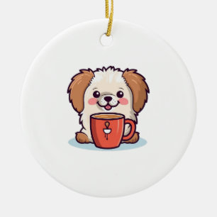 Ornamento De Cerâmica Kawaii Paws Café