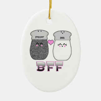 Ornamento De Cerâmica Kawaii Salt n Pepper BFF