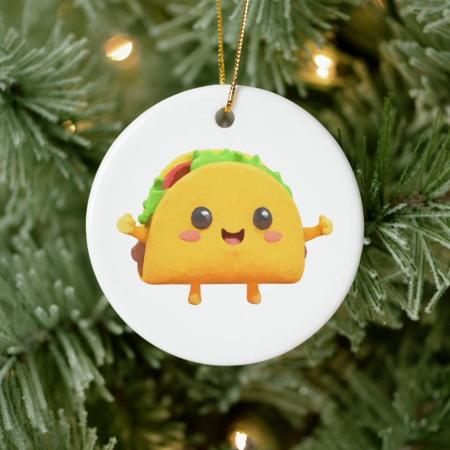 Ornamento De Cerâmica Kawaii Taco (Árvore)