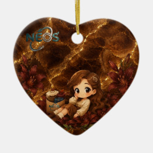 Ornamento De Cerâmica Kawaii Zodíaco Neos Virgem