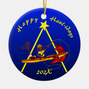Ornamento De Cerâmica Kayak Fisheries Happy Haul-Sextas-Feiras! Ornament