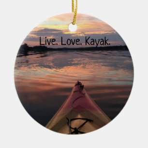 Ornamento De Cerâmica Kayak Ornament