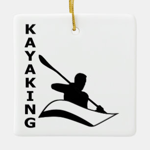 Ornamento De Cerâmica Kayaking