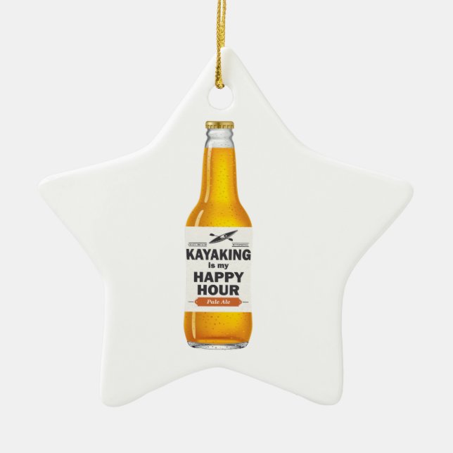 Ornamento De Cerâmica Kayaking É Minha Hora Feliz (Frente)