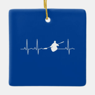 Ornamento De Cerâmica Kayaking Heartbeat