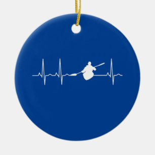 Ornamento De Cerâmica Kayaking Heartbeat