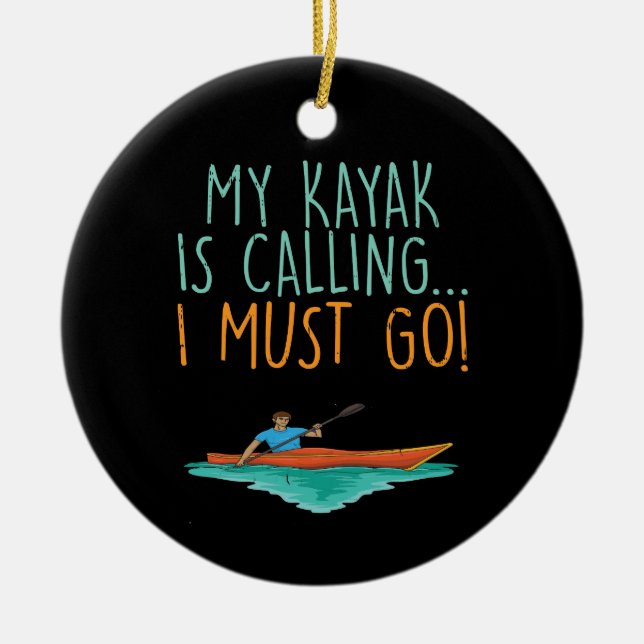 Ornamento De Cerâmica Kayaking Kayak Gift (Frente)