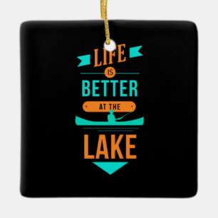 Ornamento De Cerâmica Kayaking Life É Melhor No Lago
