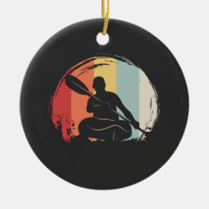 Ornamento De Cerâmica Kayaking Retro