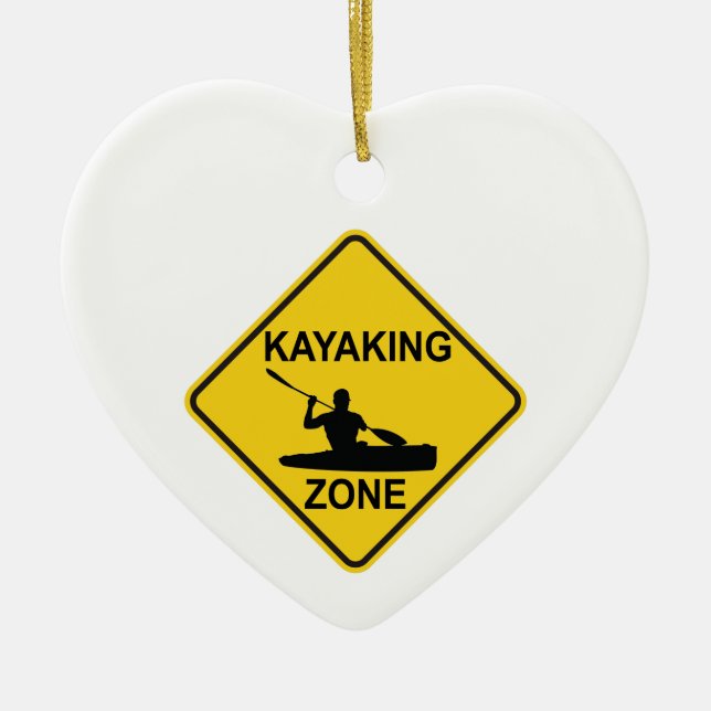 Ornamento De Cerâmica Kayaking Zone Road Sign (Frente)