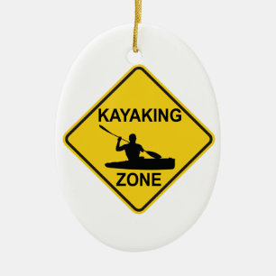 Ornamento De Cerâmica Kayaking Zone Road Sign