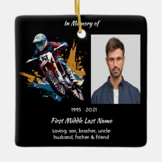 Ornamento De Cerâmica Keepsake  Memorial Motocross Motorcycle Racing