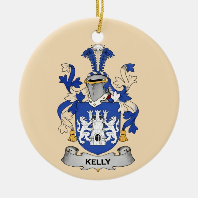Ornamento De Cerâmica Kelly Coat of Arms Ceramic Ornament (Frente)