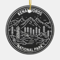 Kenai Fjords National Park Vintage Monoline
