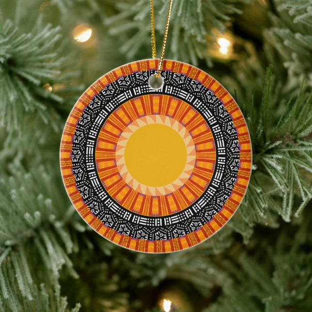 Ornamento De Cerâmica Kente Sun Design (Árvore)