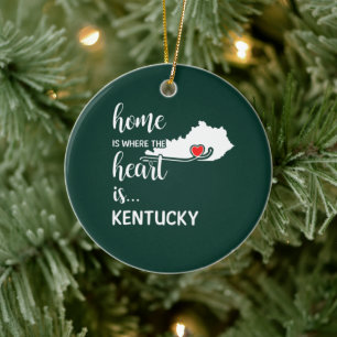 Ornamento De Cerâmica Kentucky Home é onde está o coração