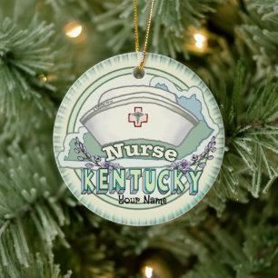 Ornamento De Cerâmica Kentucky Nurse