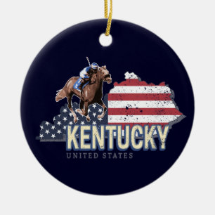 Ornamento De Cerâmica Kentucky United States Retro State Map Vintage EUA
