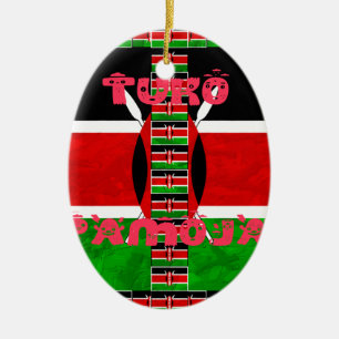 Ornamento De Cerâmica Kenya Flag Tuko Pamoja