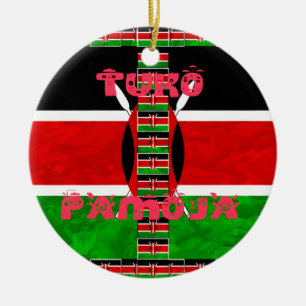 Ornamento De Cerâmica Kenya Flag Tuko Pamoja