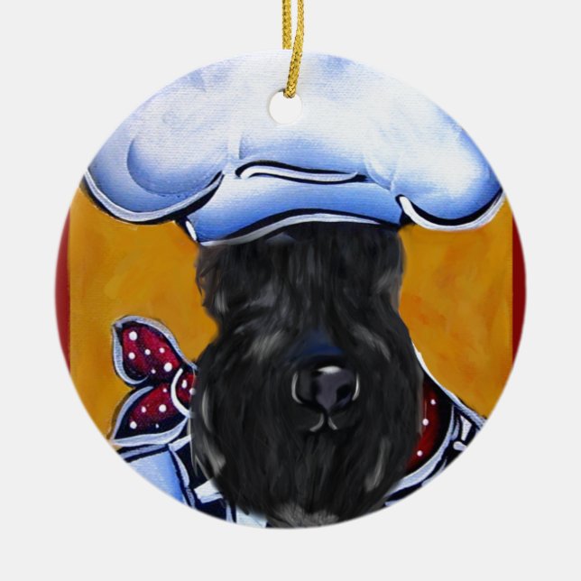 Ornamento De Cerâmica Kerry Blue Terrier Chef (Frente)