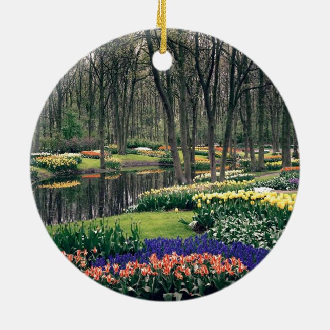 Ornamento De Cerâmica Keukenhof, um banquete floral (Traseira)