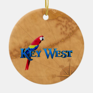 Ornamento De Cerâmica Key West e mapa