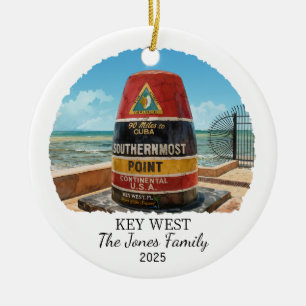 Ornamento De Cerâmica Key West Ornament Personalizado, Estado da Flórida