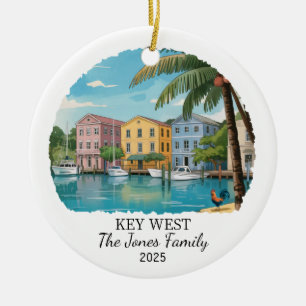 Ornamento De Cerâmica Key West Ornament Personalizado, Estado da Flórida