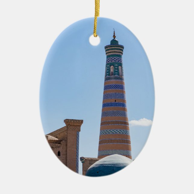 Ornamento De Cerâmica Khiva, Uzbequistão - Islam Khodja Minaret (Frente)