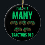 Ornamento De Cerâmica Kids I'm this many Tractors Old Boy 5th Birthday 5<br><div class="desc">Cute Gifts Idea for 5T Boys/Girls/Kids - Pre-K Dude Apparel. Looks great with accessories: age 2 3 4 5, crush trucks, level unlock , pre-kindergarten workbook, new prek year sign pre k. Support the farmers in your life with this funny farm shirt. Makes a great tee for sons, dads, or...</div>