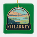 Ornamento De Cerâmica Killarney National Park Irlanda Viagem Art Vintage<br><div class="desc">Killarney Vector art design. O parque é o primeiro parque nacional da Irlanda,  criado quando o estado de Muckross foi doado ao Estado Livre irlandês em 1932.</div>