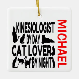 Ornamento De Cerâmica Kinesiologista ama Cats PERSONALIZADO