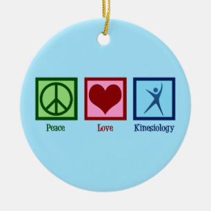Ornamento De Cerâmica Kinesiologista Peace Love Kinesiology
